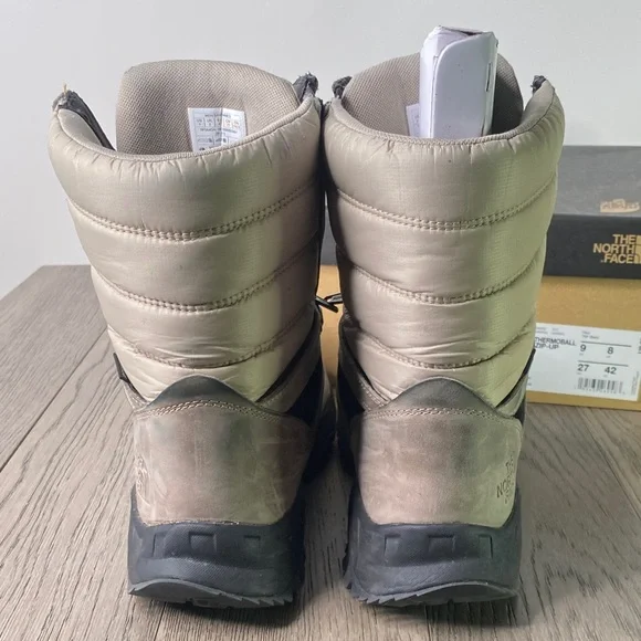 The North Face Men’s 9 Thermoball Zip Up Taupe Lace-Up Insulated Boots - Picture 9 of 14